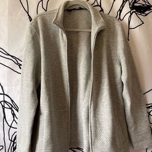 Alfani Light Grey Ribbed Zip-Up Coat/Hoodie